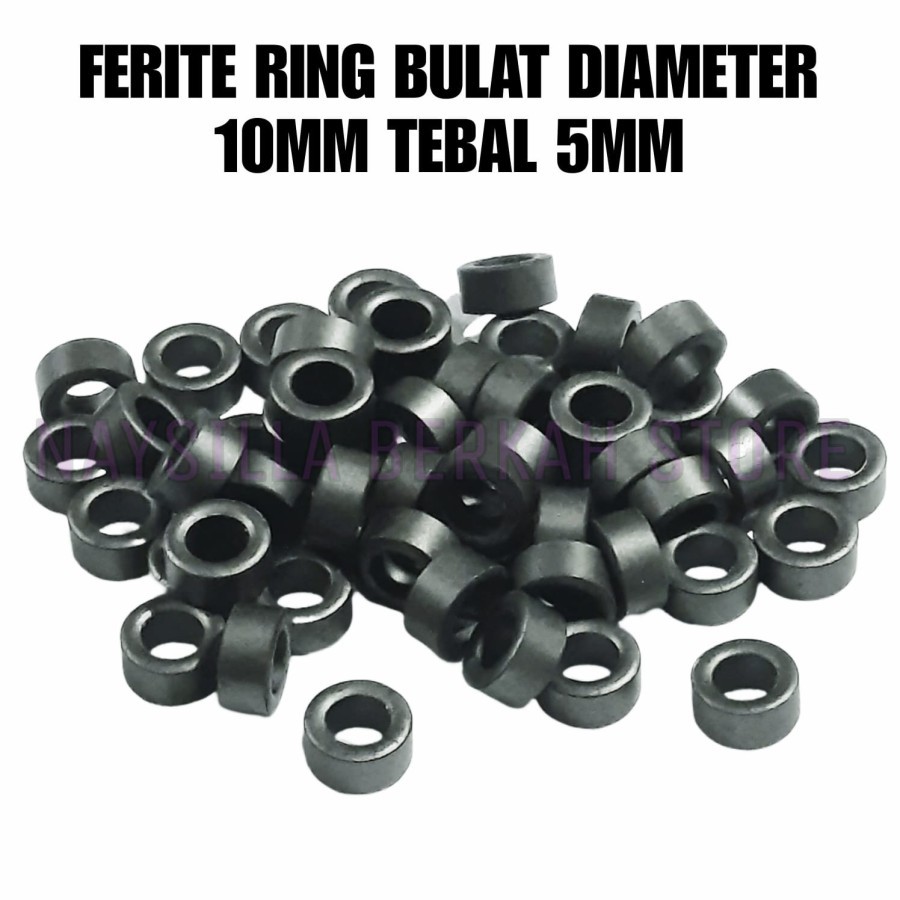 10X FERITE RING BULAT HITAM / TOROID FERITE DIAMETER 10MM TEBAL 5MM - DAPAT 10PCS FERITE RING BULAT