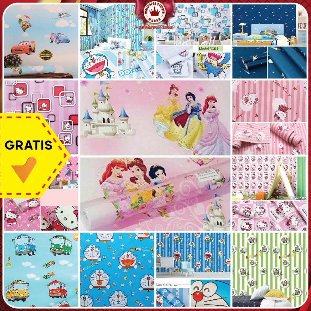 PALING DICARI WALLPAPER DINDING KAMAR TIDUR ANAK CEWEK 45CM X 1 M  9M  8M WALPAPER DINDING ANAK WALP