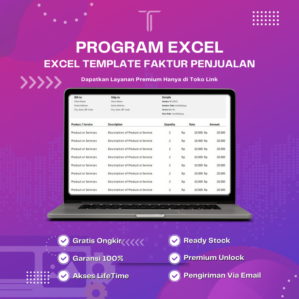 Excel Template Faktur Pembelian Invoicing Otomatis