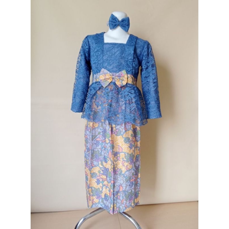 Kebaya Anak Perempuan / Setelan Kebaya Anak Panjang / Kebaya Kutubaru Anak Muslim