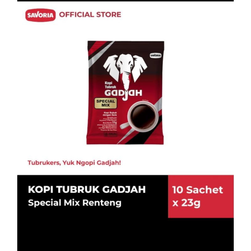 

Kopi Tubruk Gadjah Special Mix Renteng - Kopi dan Gula 10 Sachet x 23g