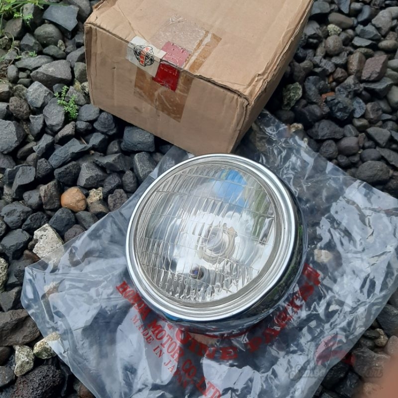 REFLEKTOR LAMPU DEPAN ASSY HONDA GL100 GL 100 BULAT ORI ORIGINAL NOS JAPAN