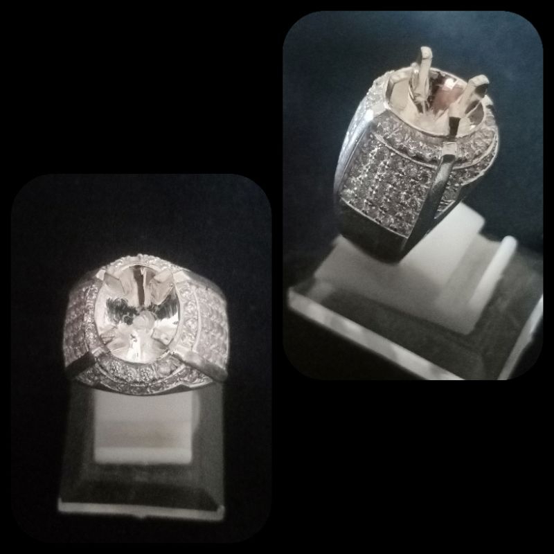 cincin perak tabur dim 9*7 free crom & resize