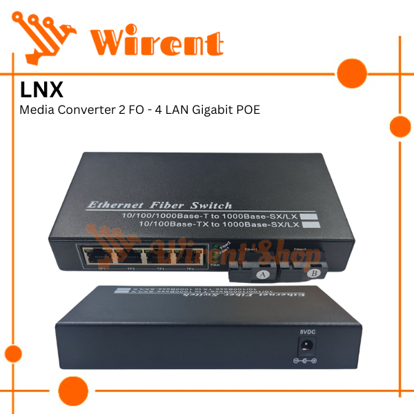 Media Converter Ethernet Fiber Switch FO 2 SC 4 LAN POE Gigabit Switch