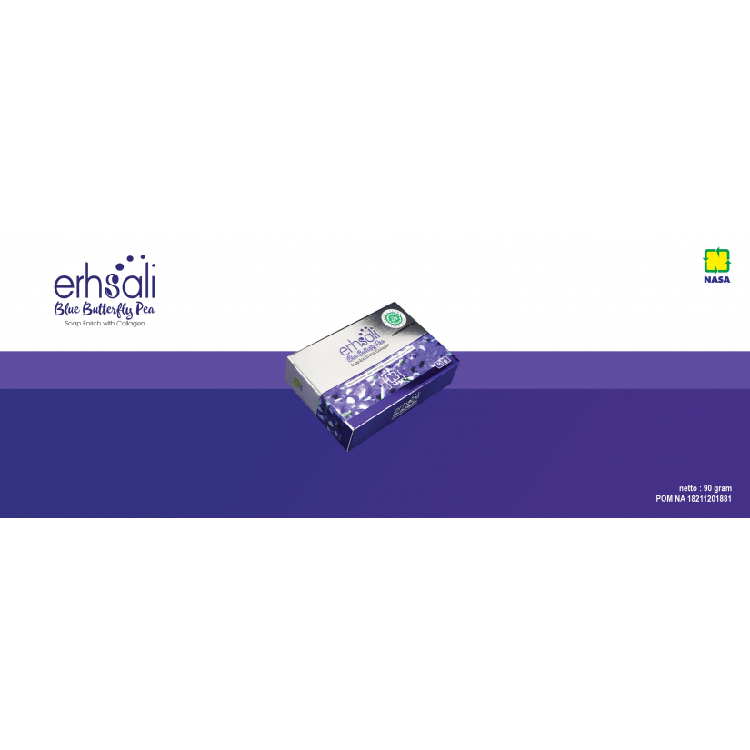Erhsali Blue Butterfly Pea Soap Enrich With Collagen Sabun Bunga Telang Original Nasa