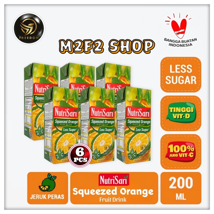 

Juice Nutrisari Squeezed Orange | Jeruk Peras Less Sugar Kotak - 200 ml (Kemasan 6 Pcs)