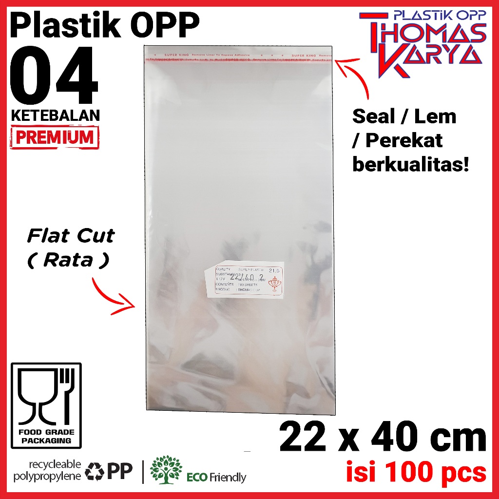 Plastik OPP Roti Tawar 22x40 isi 100 Kantong Bening BESAR Kemasan Donat Bakery Manis Sobek Jumbo