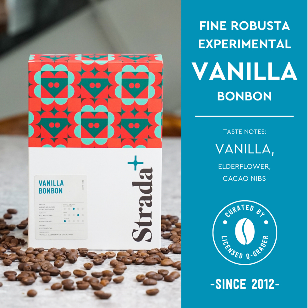 

Vanilla Bonbon Kopi Artisan Robusta Spesial proses Strada Coffee