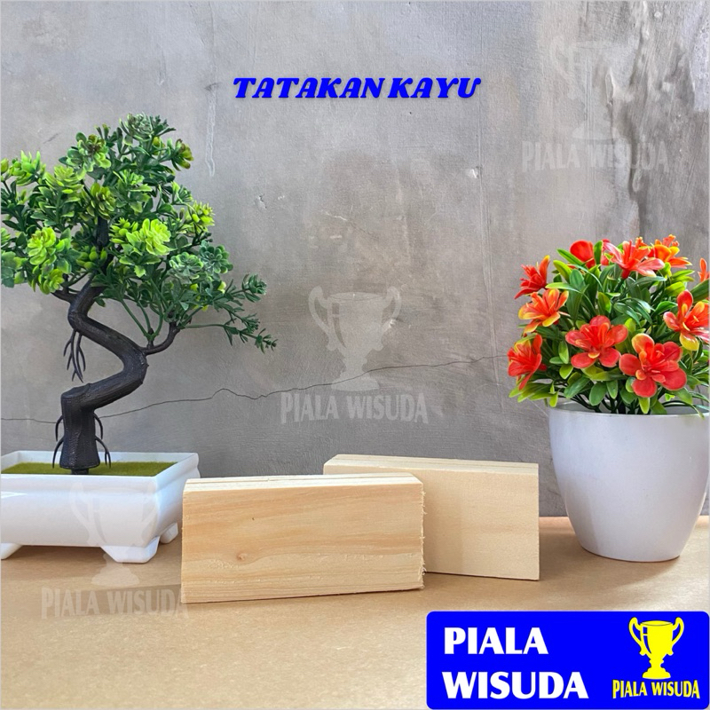 Tatakan kayu jati belanda untuk piala / plakat
