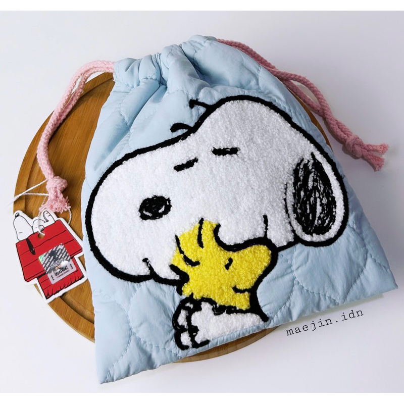 SNOOPY WOODSTOCK Pouch Serut Busa Snoopy Peanuts