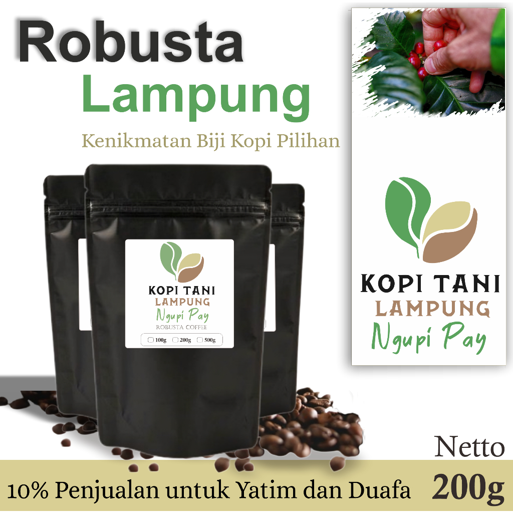 

Kopi Robusta Lampung Bubuk - Kopi Tani Lampung 200gr