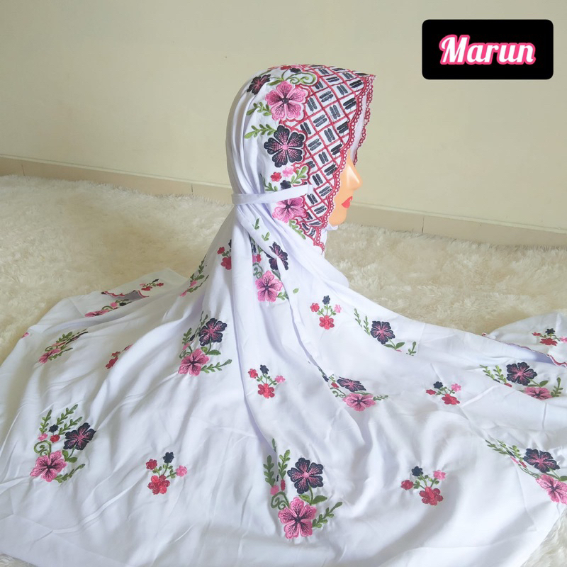 MUKENA TERUSAN DEWASA BORDIR BUNGA TABUR