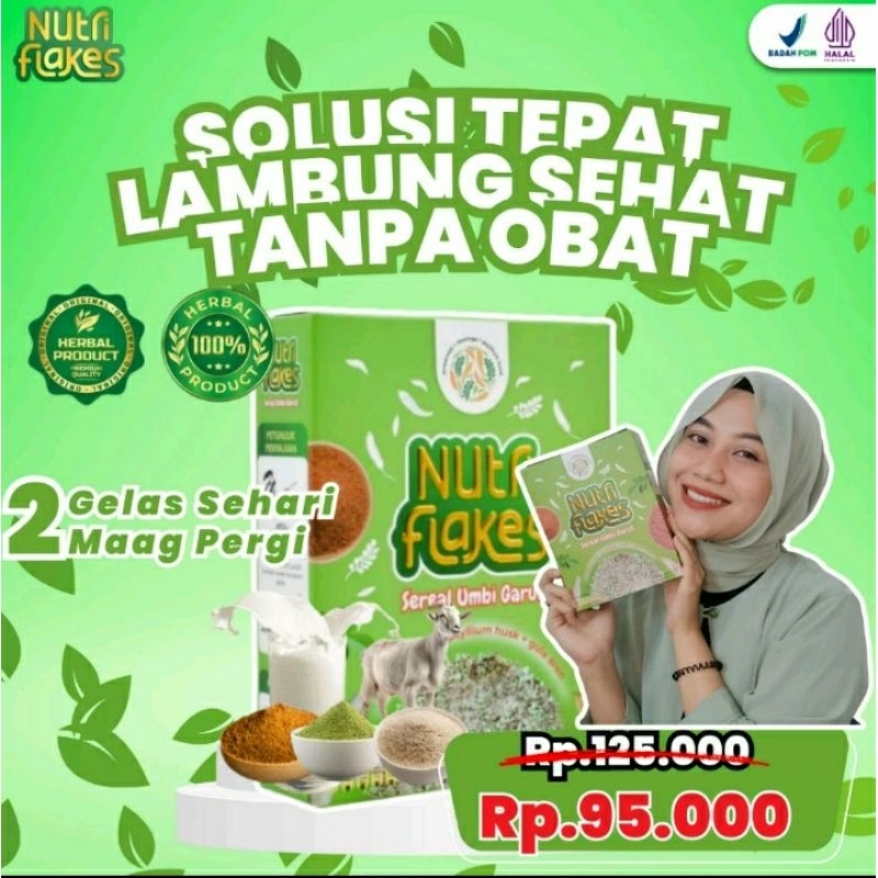 

NUTRIFLAKES Sereal Umbi Garut Asam Lambung Ampuh Mengatasi Asam Lambung Gerd, Maag - 1 box