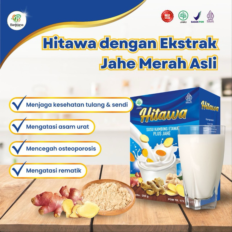 

HITAWA SUSU KAMBING ETAWA PLUS HERBAL JAHE 200gr MENJAGA KESEHATAN SENDI
