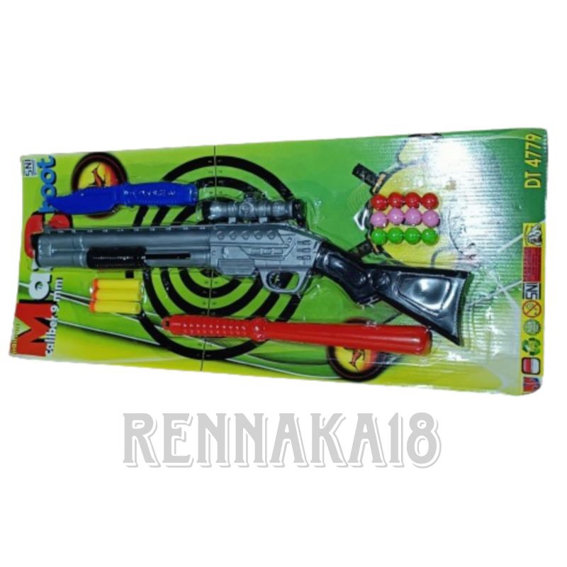 Mainan Tembakan Besar Peluru Gabus dan Peluru Bola DT 4779