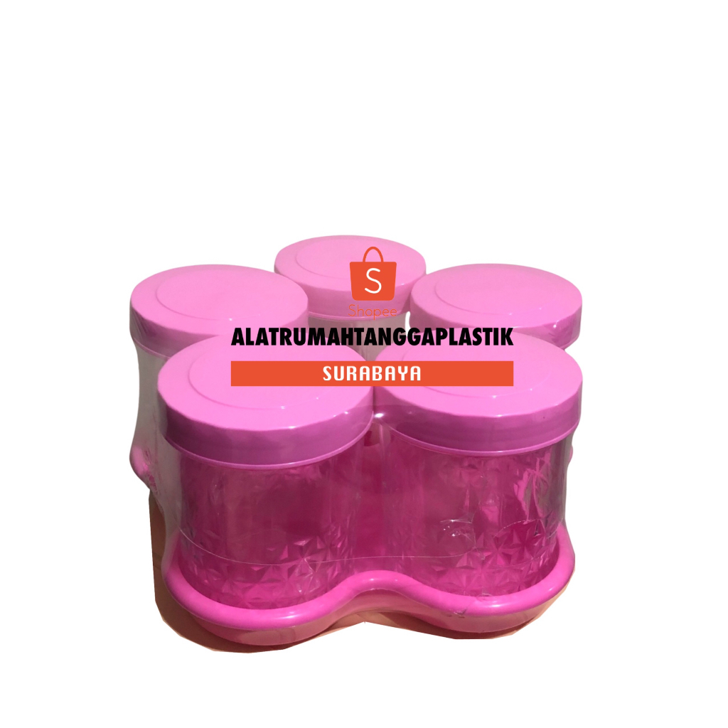 5 pcs Toples + 1pc Nampan Multiplast Diamond Crystal / Toples Pastel / Tonam Toples Plastik Polos / 