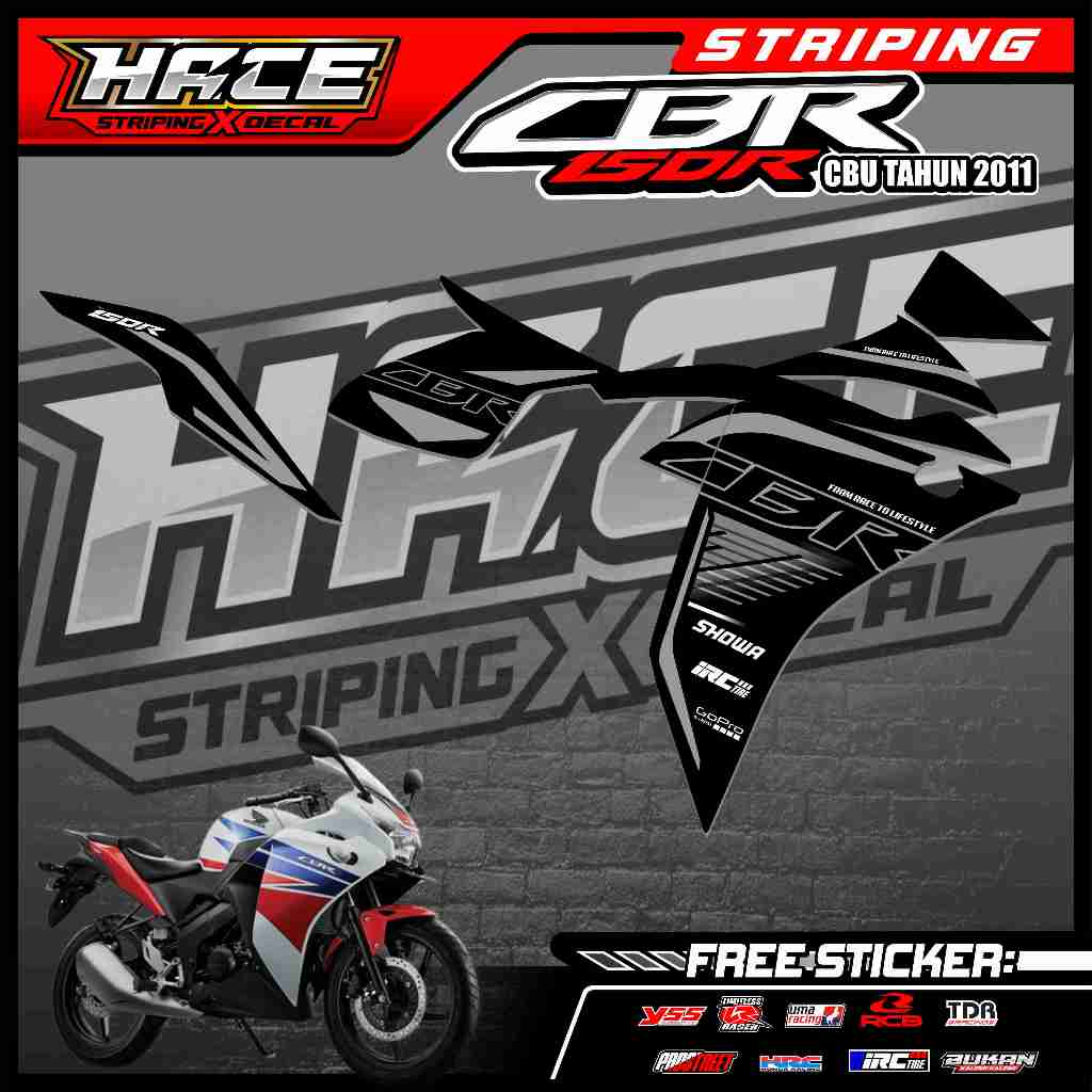 16 STRIPING STICKER CBR 150 R CBU 2011 - STRIPING CBR 150 R CBU 2011 MOTIF SIMPLE