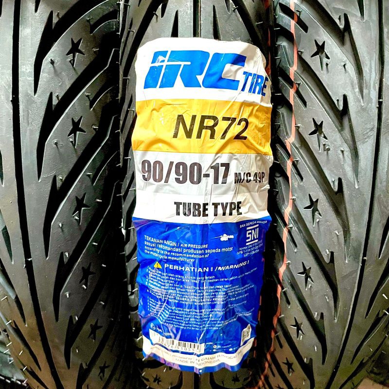 BAN LUAR MOTOR IRC 90/90-17 RING 17 NR72 NR 72 MOTIF BINTANG TUBETYPE