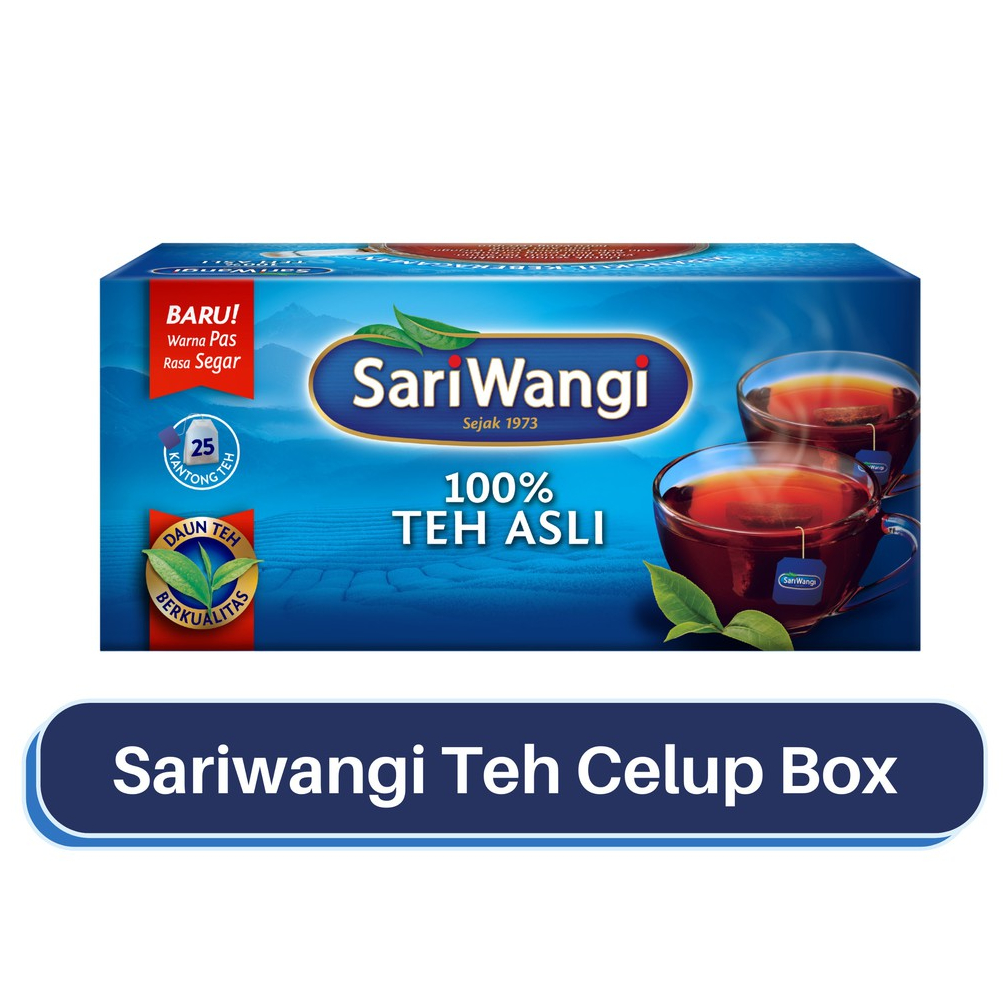 

Teh Sariwangi Celup 1 kotak isi 25 Asli - 1 sachet 1,85gr Ready Exp 19 Feb 26