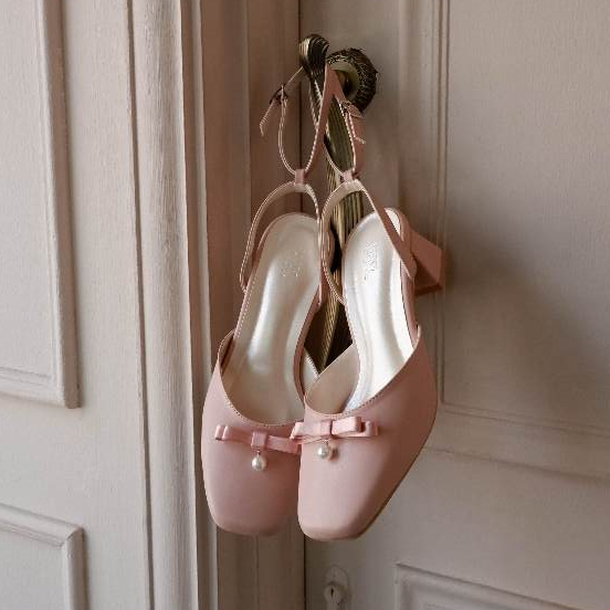 Pixfootwear Colette Ribbon Block Heels - Sepatu Hak Wanita