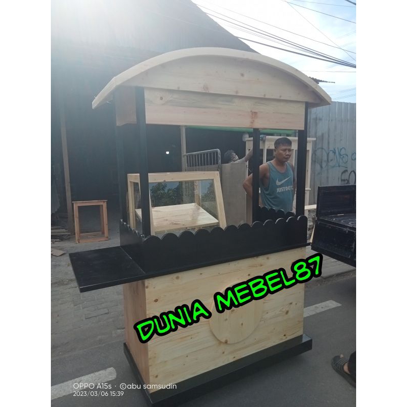gerobak kayu jati Belanda murah gerobak jualan booth kekinian