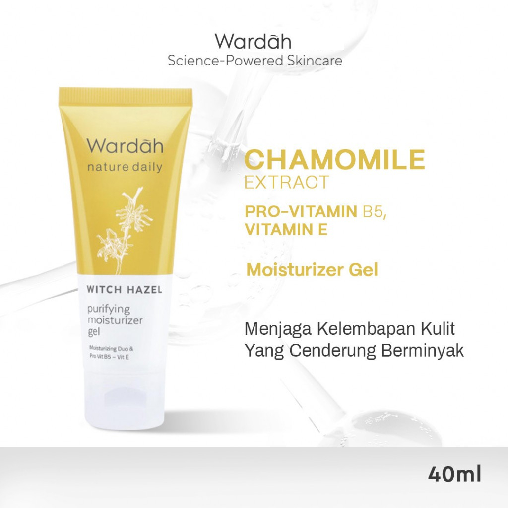Wardah Nature Daily Witch Hazel Purifying Moisturizer Gel 40ml - Pelembab Wajah