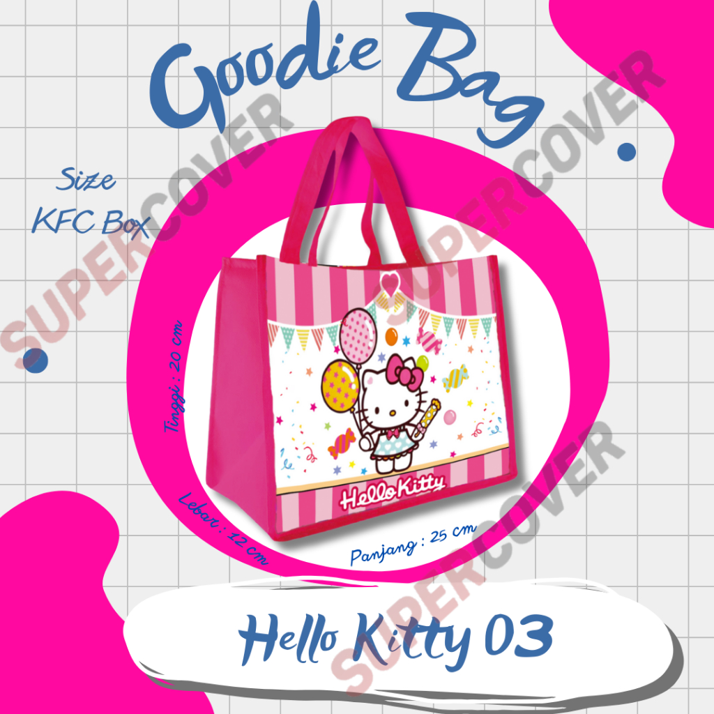 

Goodie Bag Gambar Kartun Hello Kitty 03 Warna Pink Fanta Untuk Acara Ulang Tahun, Aqiqah, Sunatan Dan Lain lain.