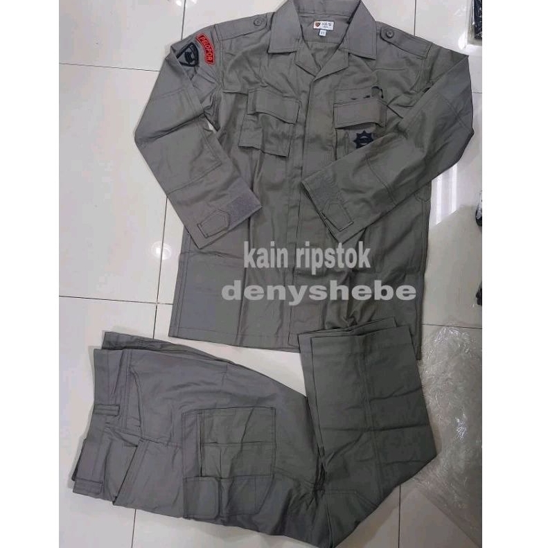 SERAGAM PDL HIJAU TACTICAL JATAH BRIMOB bahan ripstok'