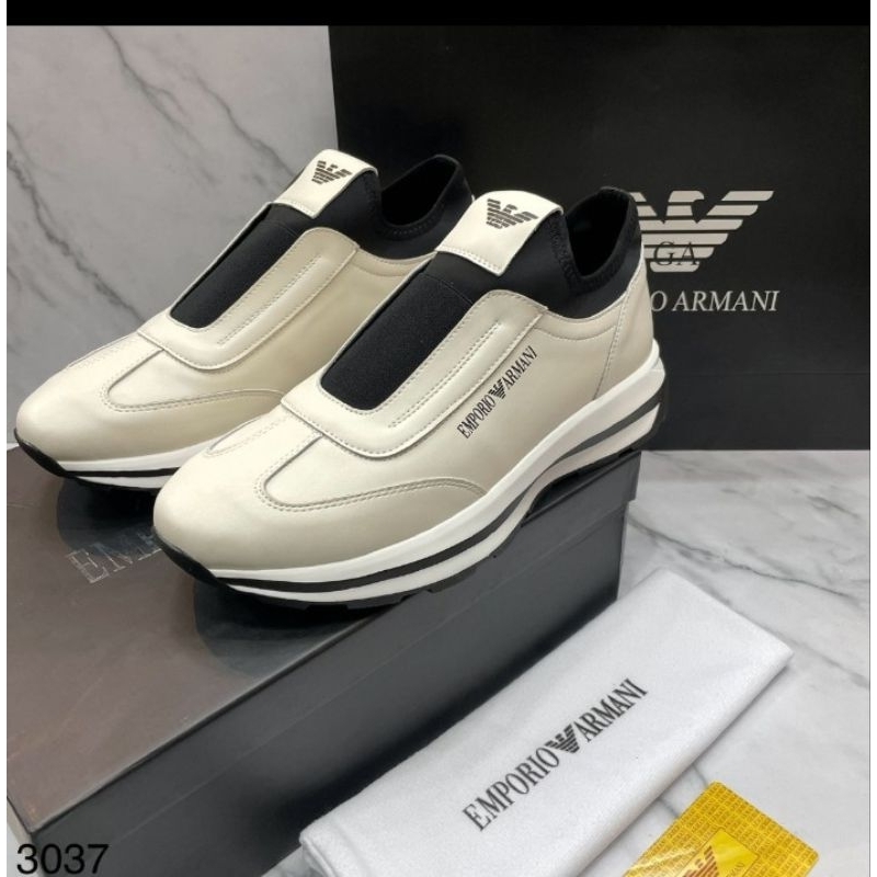 Sepatu Emporio Arman slip on sporty sneaker