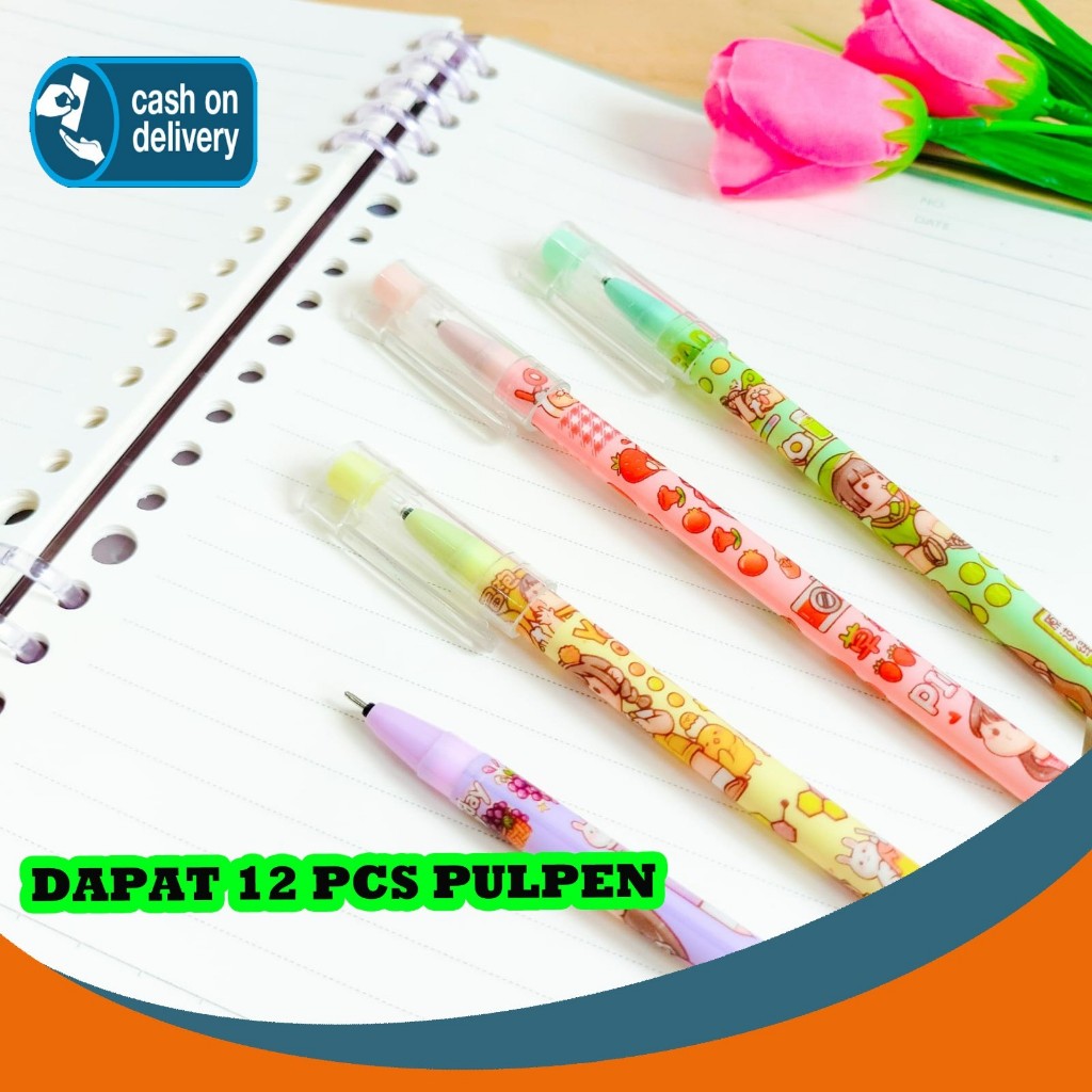 

SELUSIN (12 PCS) PULPEN ODEMEI CEWE ERASABLE QIDUO BISA DIHAPUS ADA HAPUSAN PEN PENA BOLPEN BOLPOIN LUCU ANAK ALAT TULIS KANTOR SEKOLAH MURAH TERMURAH COD