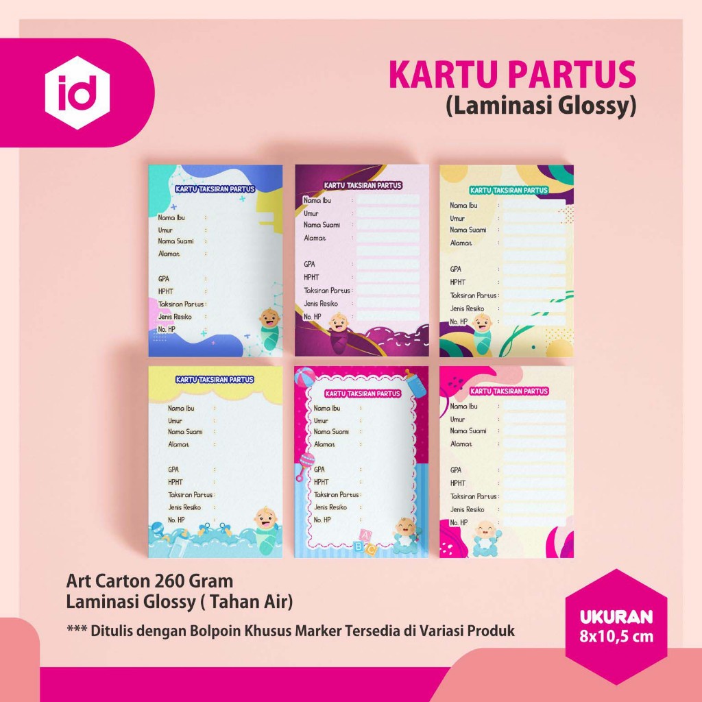 

KARTU PARTUS LAMINASI GLOSSY