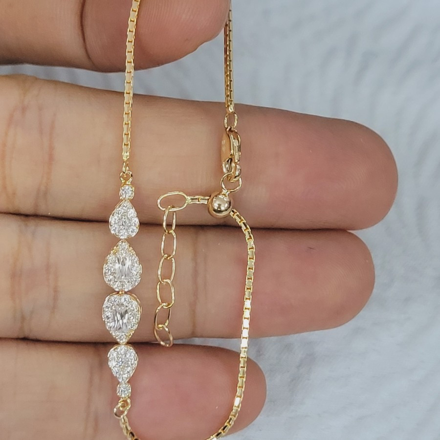 gelang italy santa model serut lady ad mata emas 70% 700 70 % 16k