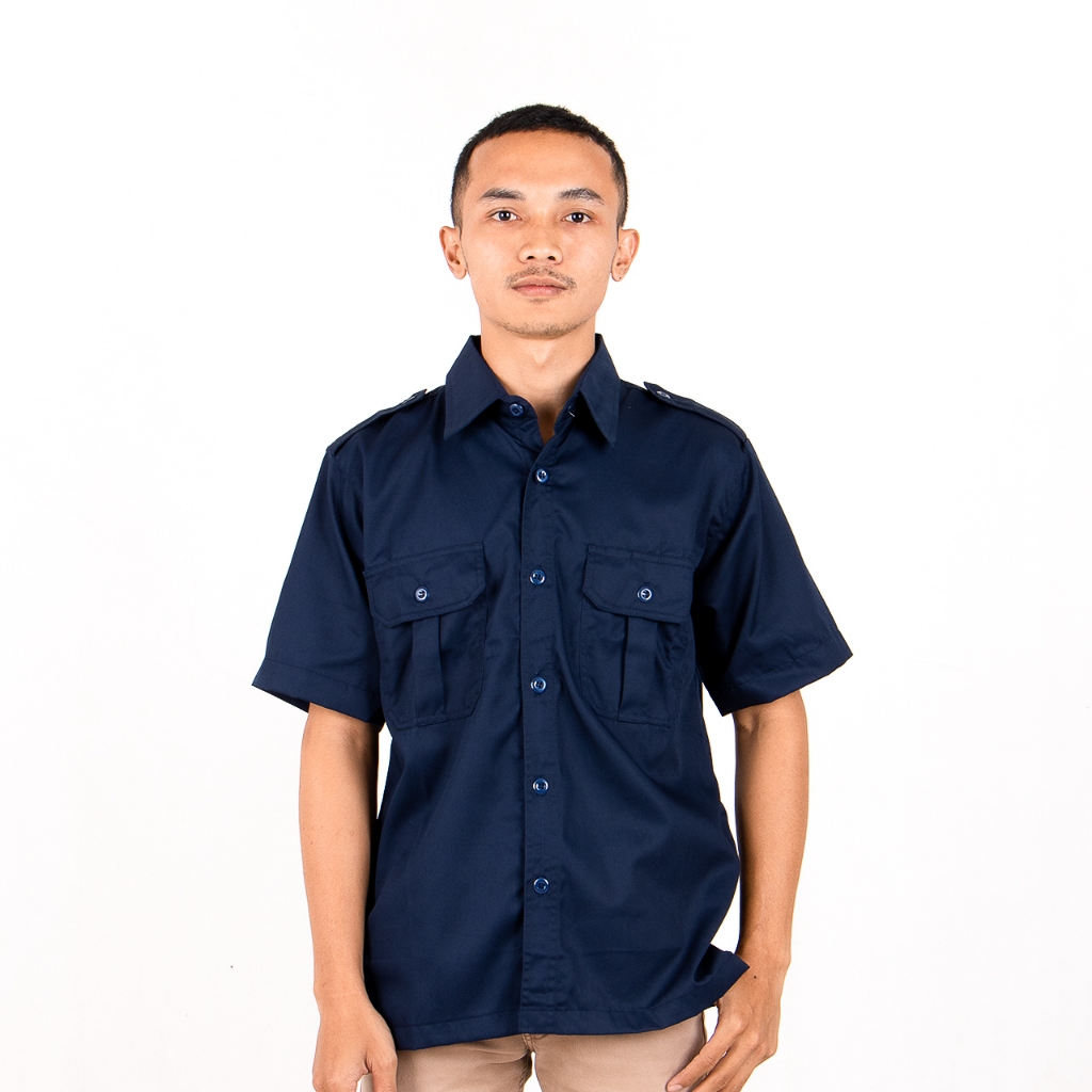 Baju Kemeja PDL Lengan Pendek PDH Warna Abu Pria Seragam Pakaian Kerja Taktikal Tactical Dinas Lapan