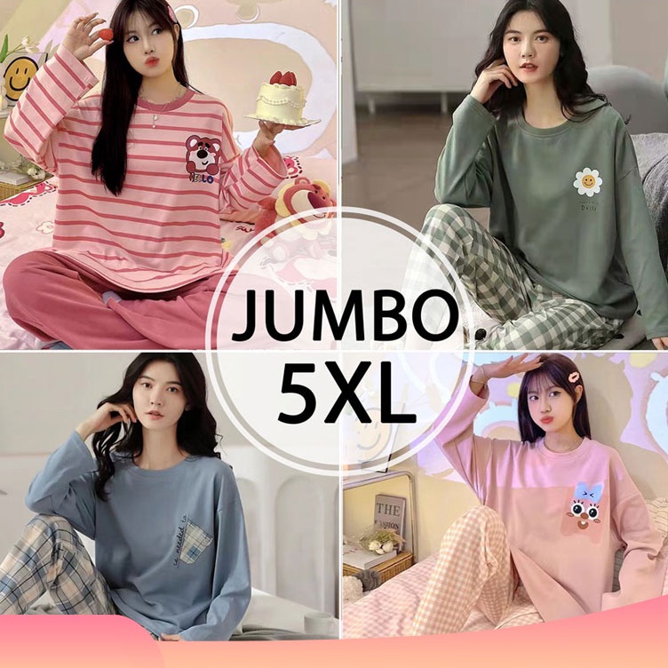 ART H74H 2in1 Piyama Jumbo Wanita 5XL  Baju Tidur Jumbo 5XL  Piyama Oversize Wanita Dewasa  piyama j