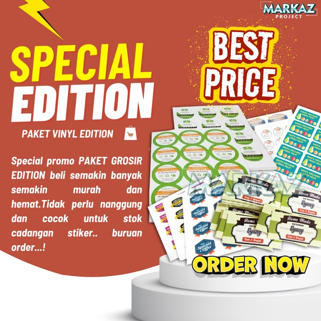 

PROMO CETAK LABELK PRODUK / STIKER A3 BAHAN VINYL l GROSIR EDITION MURAH MERIAH.. BELI SEMAKIN BANYAK SEMAKIN MURAH HARGANYA