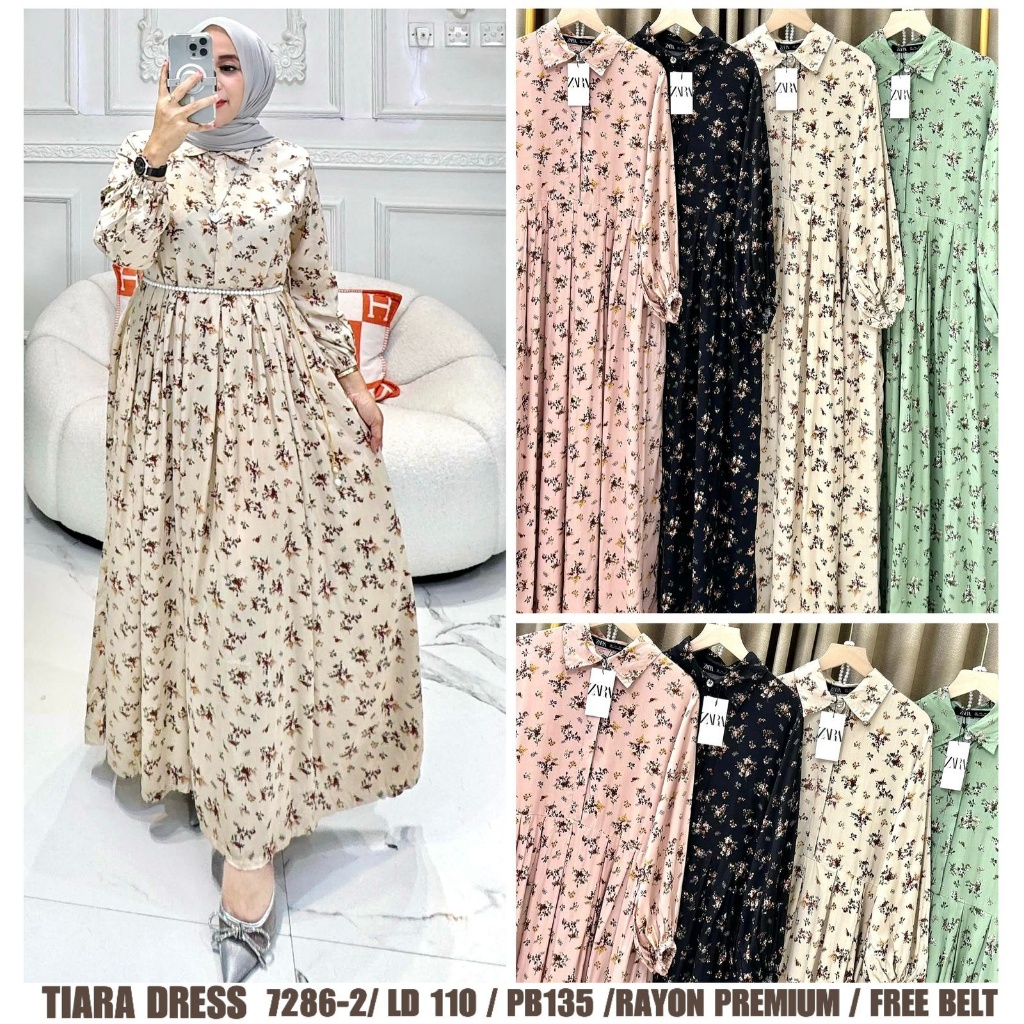 SUMMER TIARA PEVITA DRESS gamis rayon