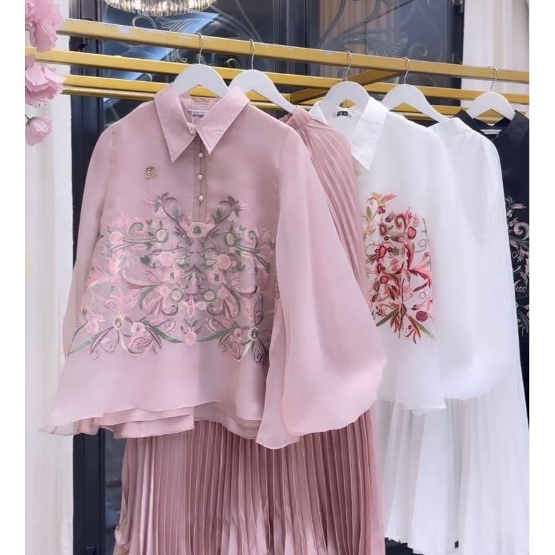 Set Rok Organza Bordir Premium by Shellasaukia