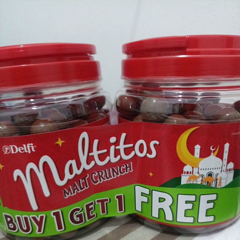 

Delfi Maltitos Malt Crunch 2x300g Buy 1 Get 1 Free/Coklat Delfi Maltitos Toples Buy 1 Get 1 Free