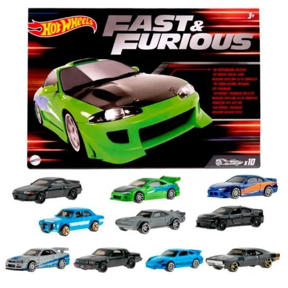 Hotwheels Fast Furious 10 pack exclusive Box set isi 10 / Hot Wheels