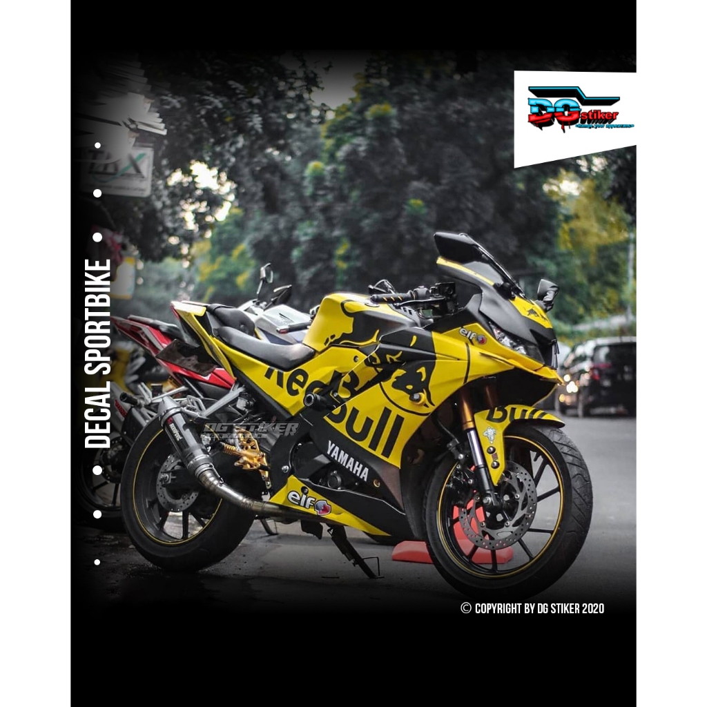 Decal R15 V3 Kuning Redbull Auto Cutting