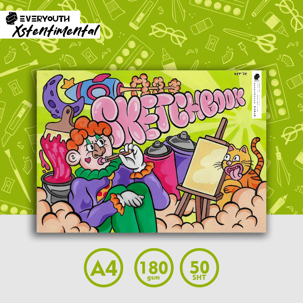 

Sketchbook A4 180gsm Everyouth - Kertas Buku Gambar & Sketsa Everyouth Xstentimental