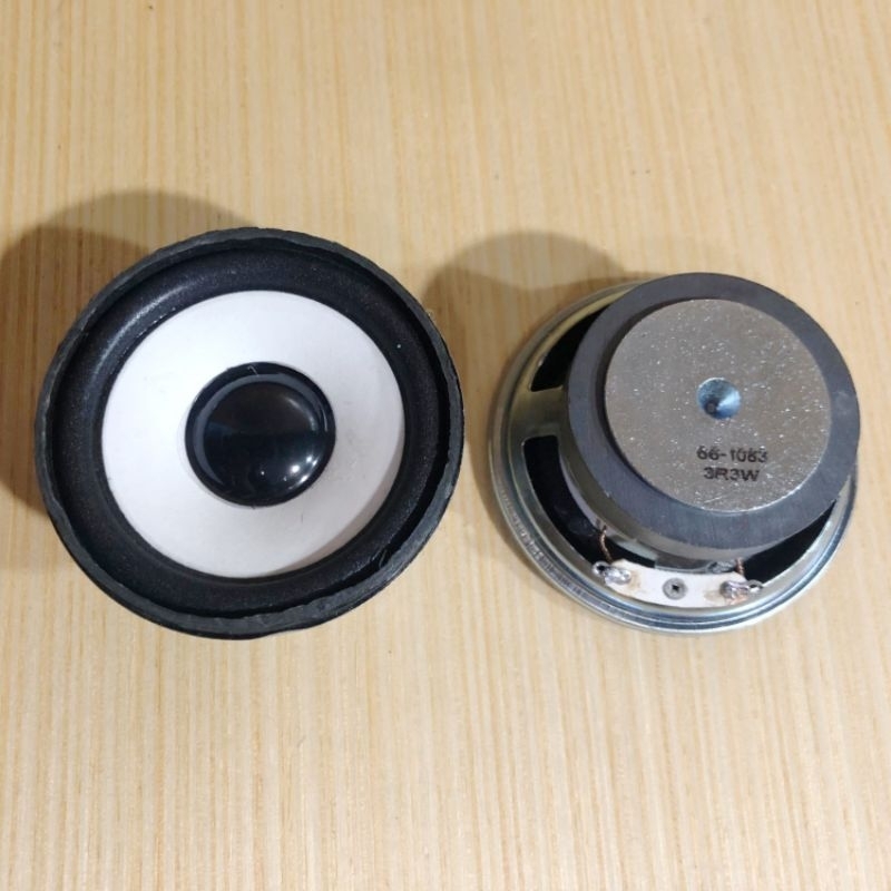 SPEAKER 2,5 INCH 3 OHM 3 WATT SUARA FULL MAGNET RANGE SPEAKER BULAT HITAM PUTIH