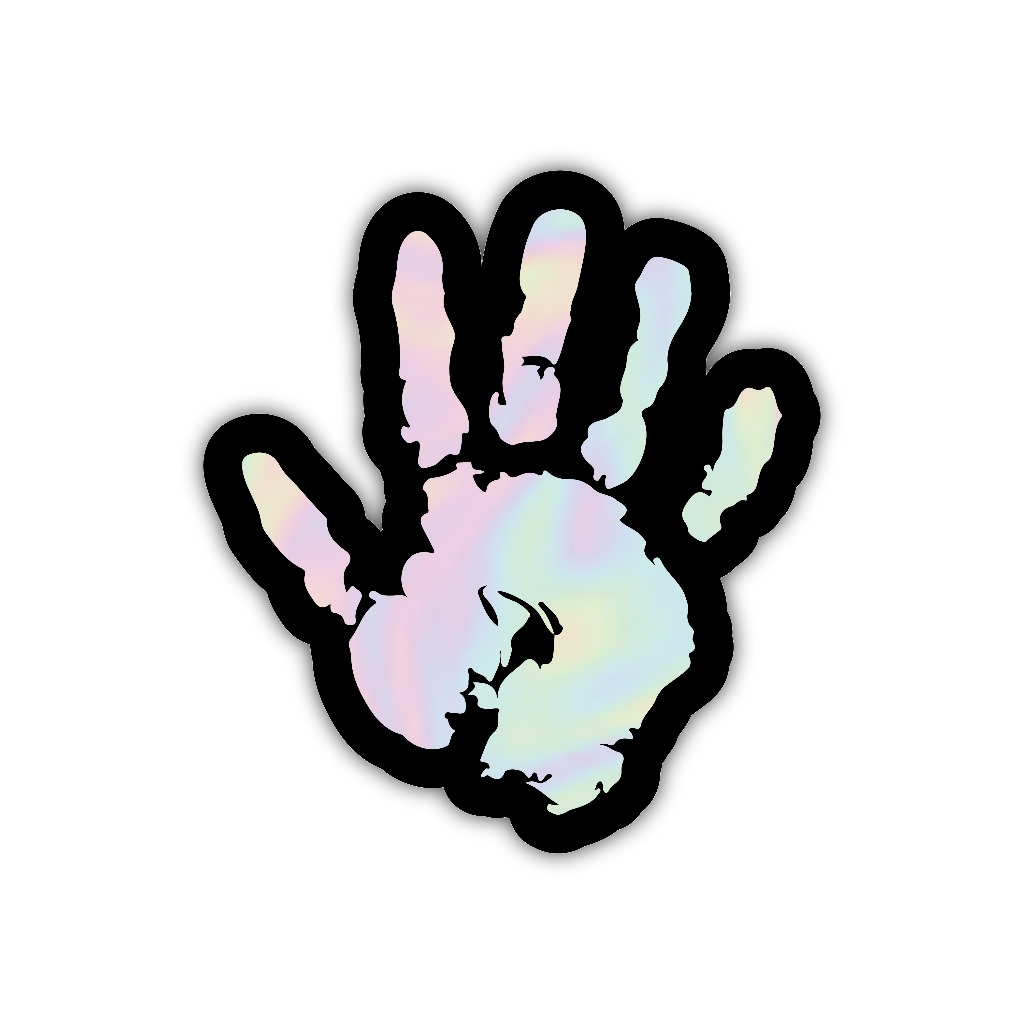 

sticker telapak tangan, stiker hologram satuan- Z049