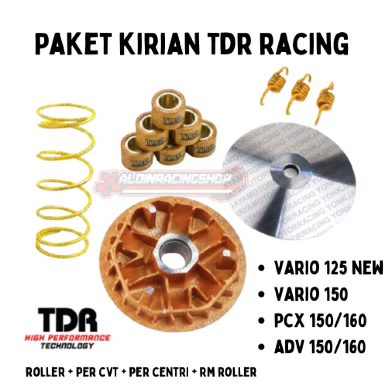 Paket Kirian TDR Racing Vario 125/Vario150/PCX 150/PCX 160/ ADV 150/ ADV 160 Roller TDR + Per CVT TD