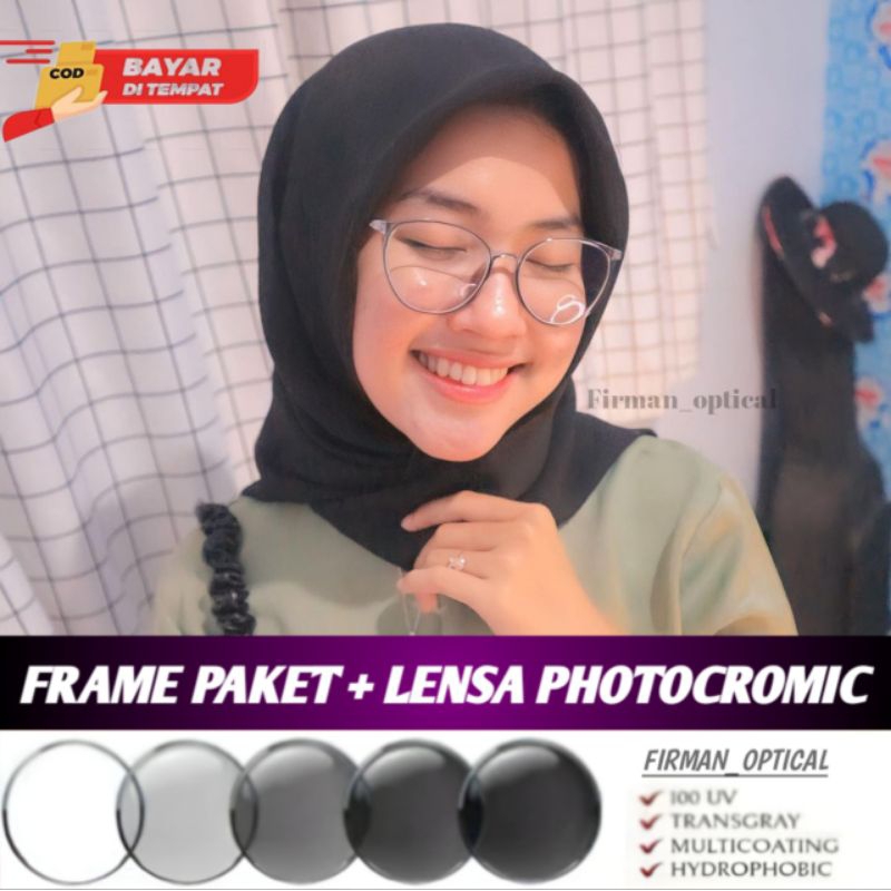 kacamata oval kacamata Photocromic anti radiasi