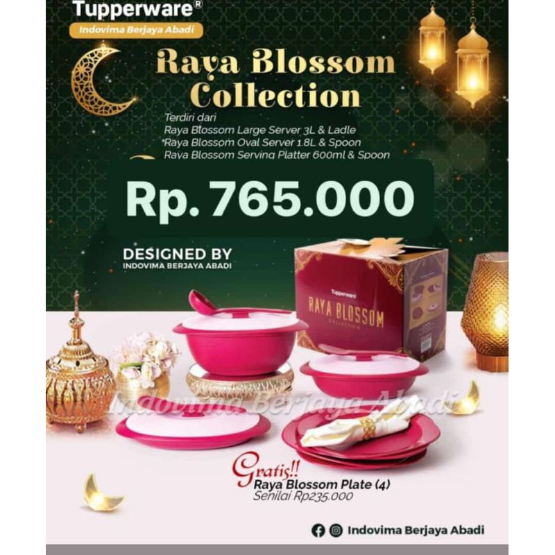 blomia / blossom raya /  collection set Tupperware wadah saji piring saji mangkok saji