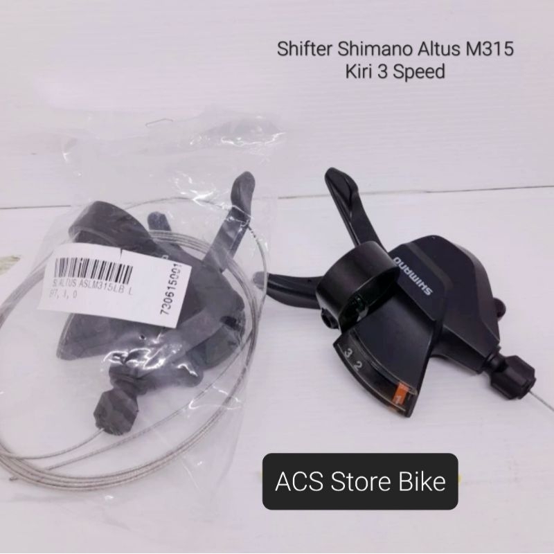 SHIFTER SEPEDA 3 SPEED SHIMANO ALTUS M315 KIRI PENGOPER GIGI SEPEDA MTB LIPAT FEDERAL