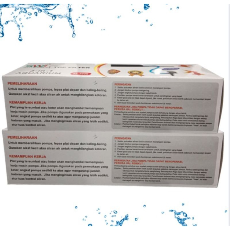 SWI STAR SS 303K TOP FILTER 3IN1 BOX FILTER LENGKAP AQUARIUM
