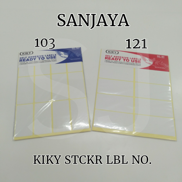 

Kiky Sticker Label No 103 & 121 Isi 10 Lembar / Label Harga Stiker Undangan Nama / Kiky Stckr Lbl