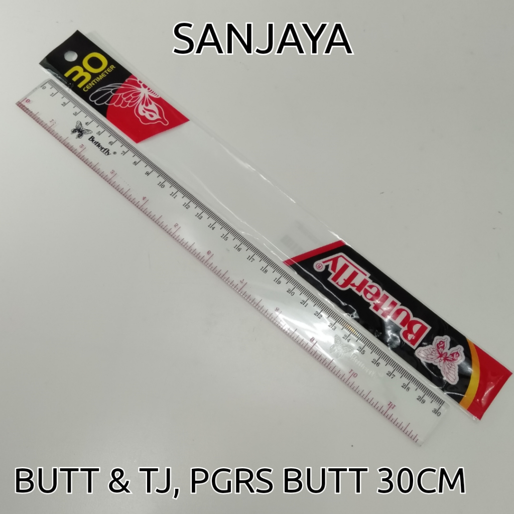 

Penggaris Butterfly 30 Cm / Penggaris Plastik 30 Cm Warna / Garisan Plastik Sekolah / Butt & Tj, Pgrs 30Cm